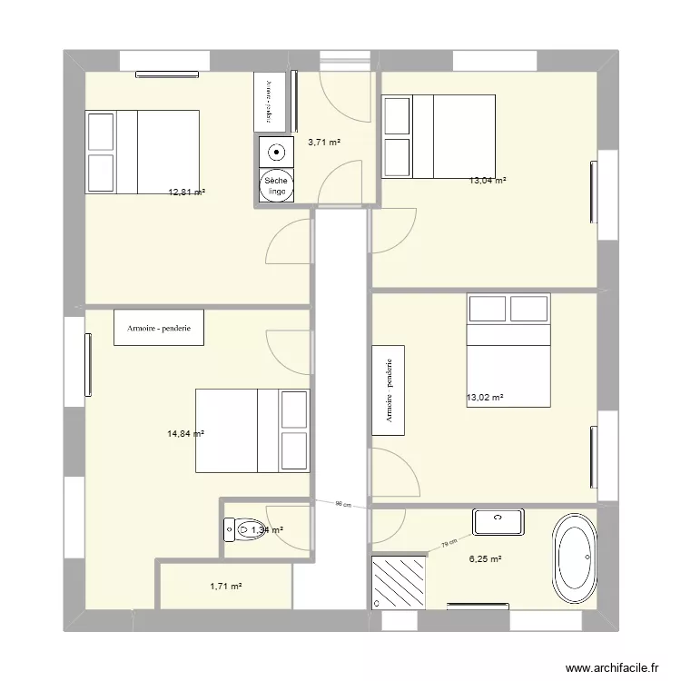 projet salle de vie en bas . Plan de 