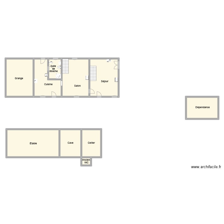 gullocl rdc. Plan de 10 pièces et 222 m2