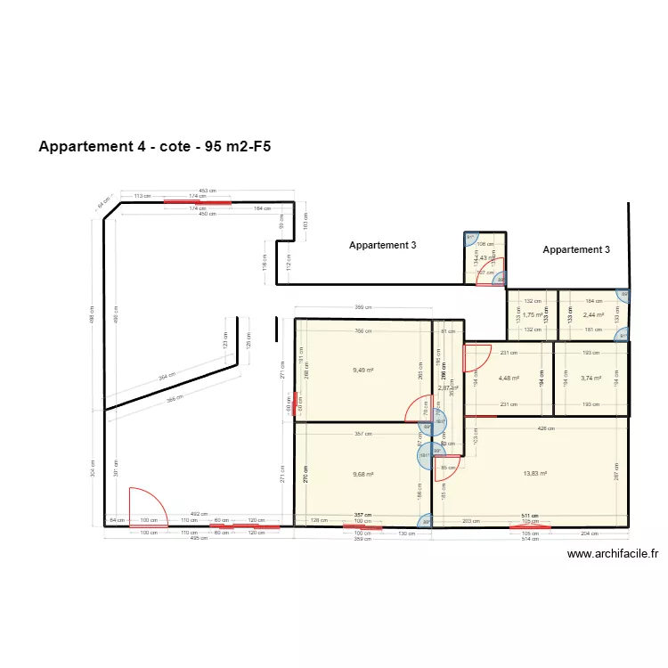appartement4-F5-boulangerie. Plan de 