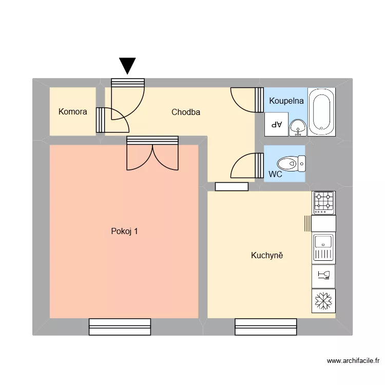 Hornick&aacute; 661, byt 8. Plan de 11  et 158 m²