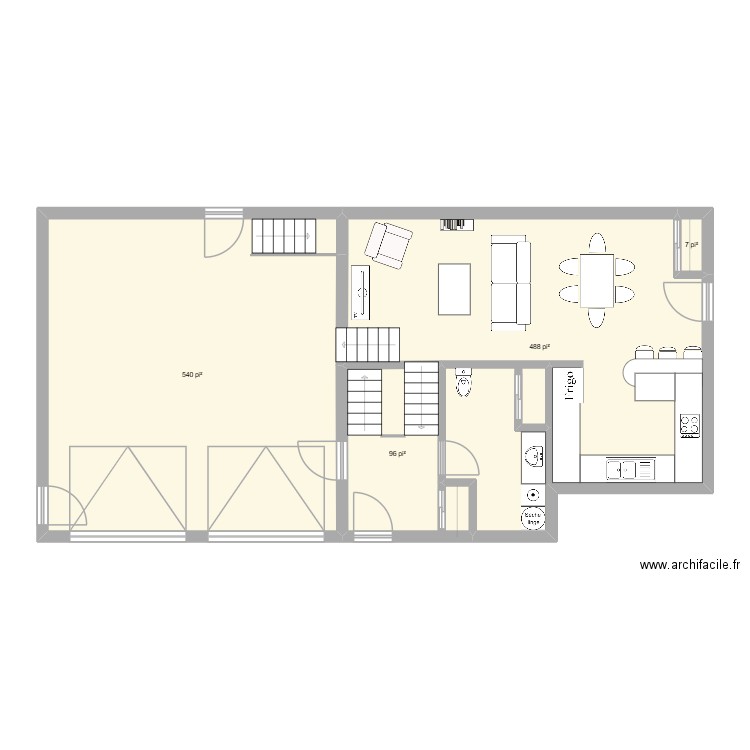 FG-45A. Plan de 4 pièces et 105 m2