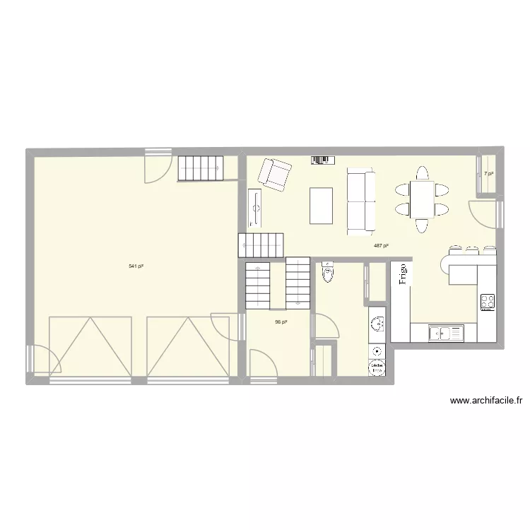 FG-45A. Plan de 4 pièces et 105 m²