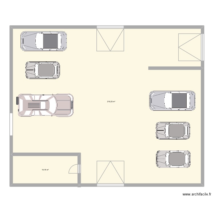 oui. Plan de 2 pièces et 224 m2