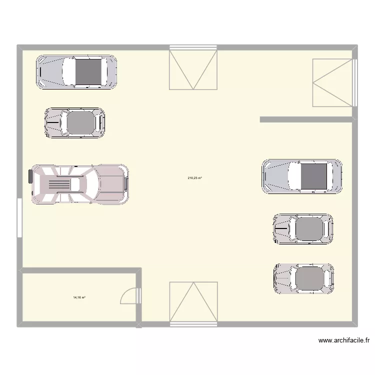oui. Plan de 2 pièces et 224 m²