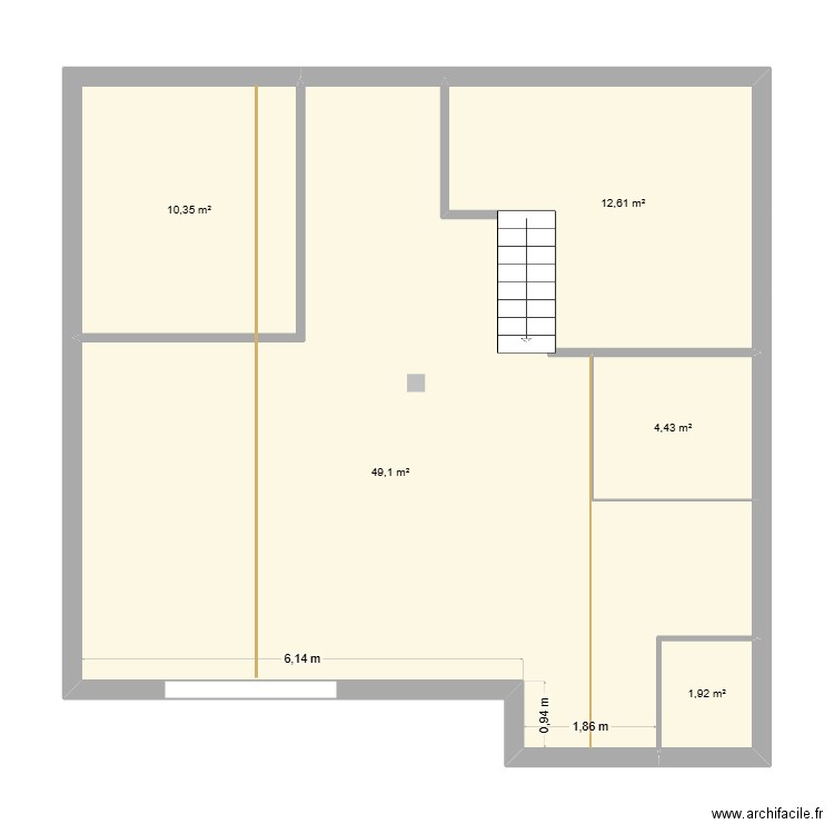 Aménagement bas. Plan de 5 pièces et 78 m2