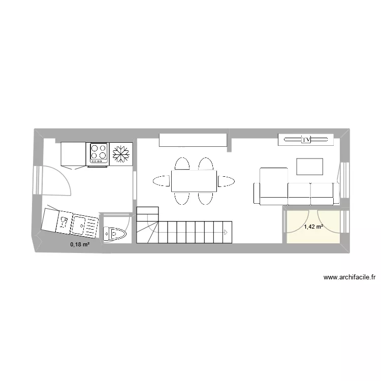 Marquette. Plan de 2  et 2 m²
