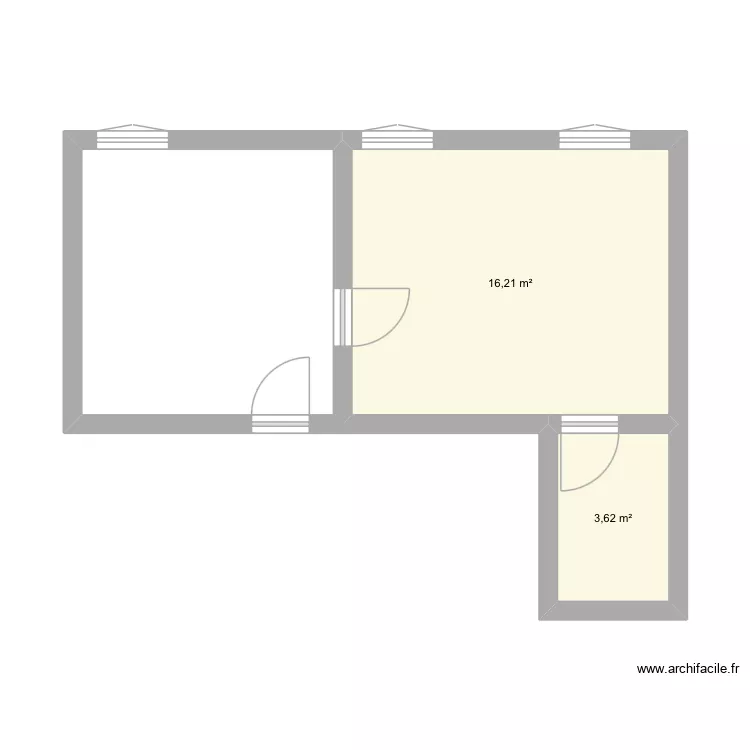 Studio Rosso. Plan de 2  et 20 m²