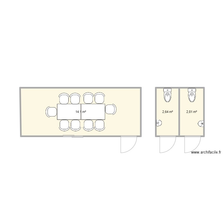 COSTA BATIMENT CHANTIER CALUIRE. Plan de 3 pièces et 20 m2