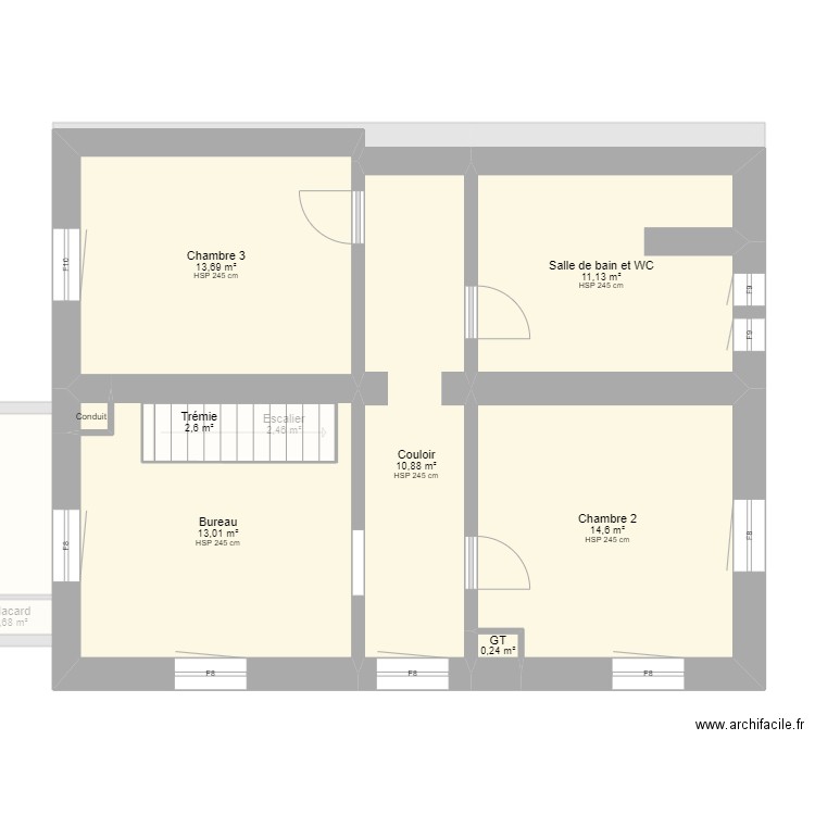 MAROTEAUX - DP0024. Plan de 22 pièces et 146 m2