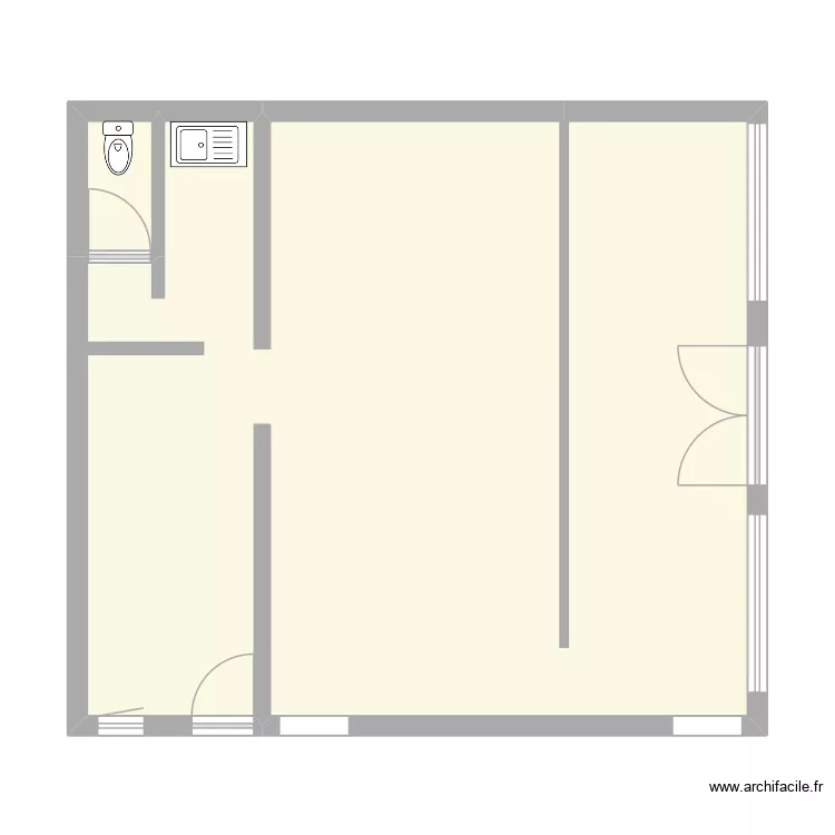 Egreville. Plan de 2  et 63 m²