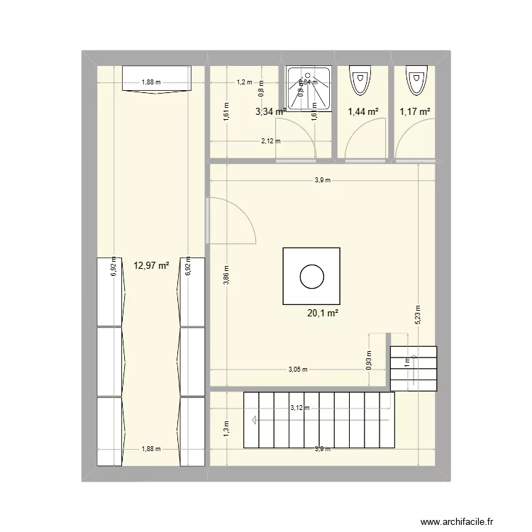 Vestiaires. Plan de 