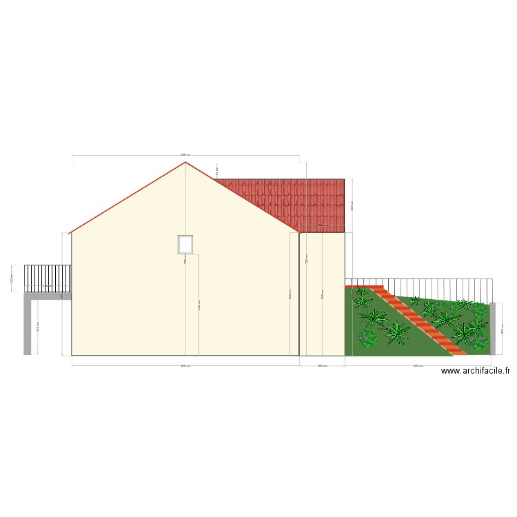 façade nord. Plan de 0 pièce et 0 m2