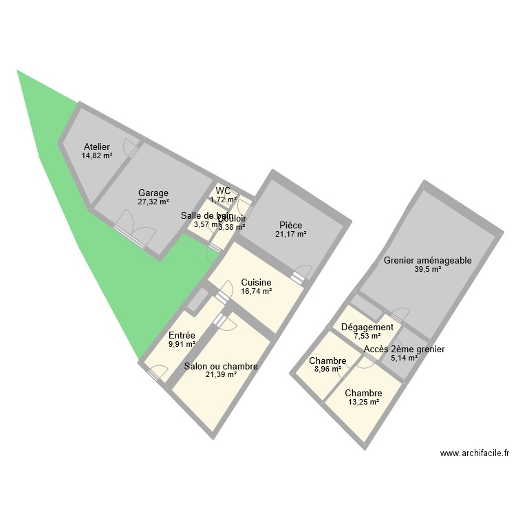 MESSEIN PERRIN. Plan de 16 pièces et 197 m2