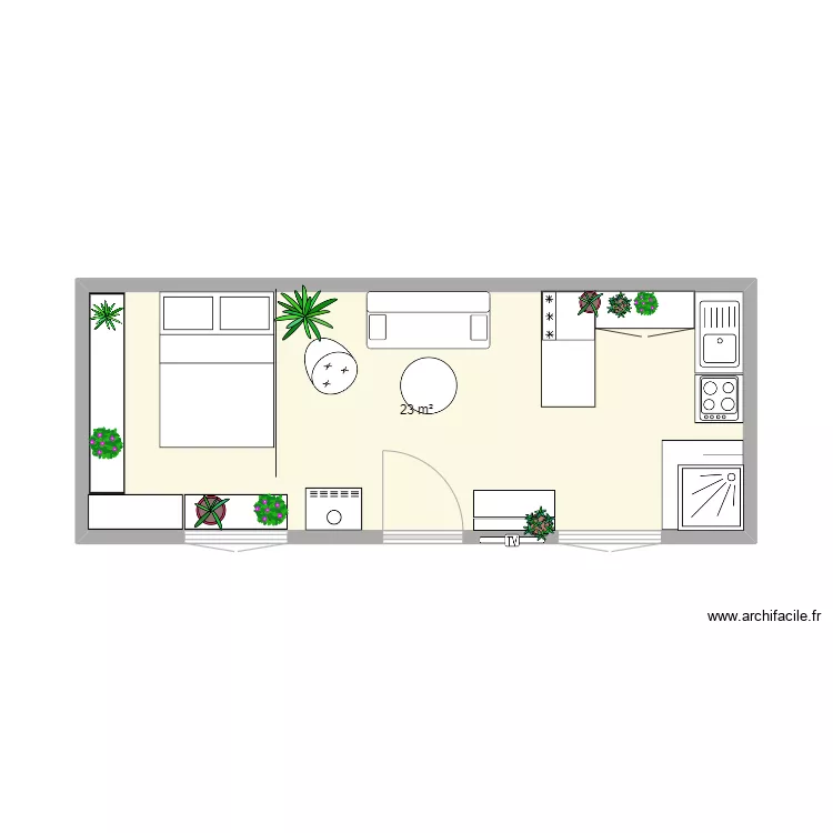 Bungalow 3x8 Electricit&eacute;. Plan de 