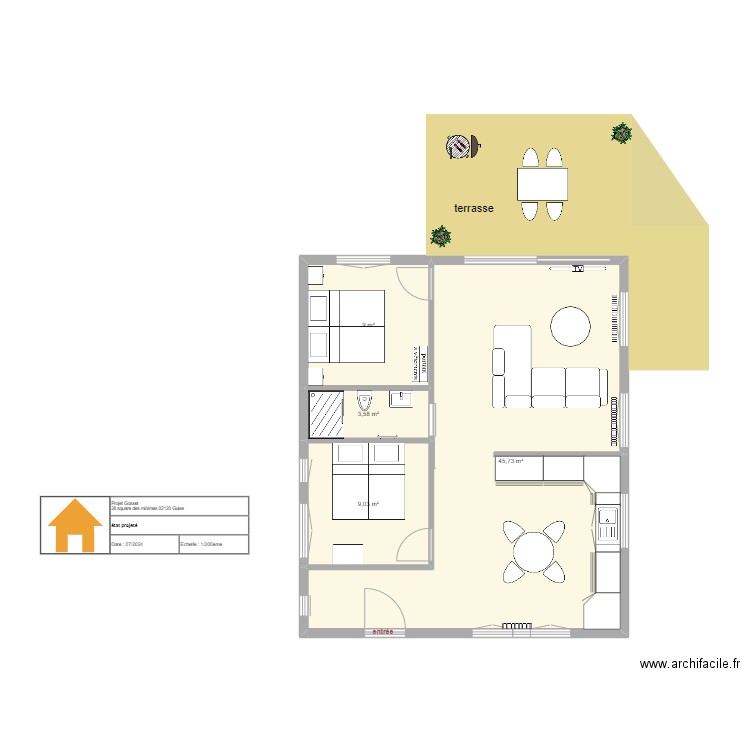 GOSSET à GUISE - état projeté. Plan de 0 pièce et 0 m2