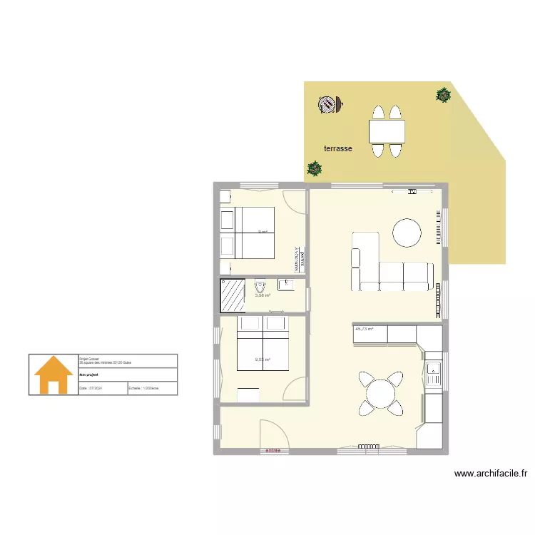 GOSSET &agrave; GUISE - &eacute;tat projet&eacute;. Plan de 