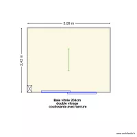 3.09x2.42m avec baie vitrée