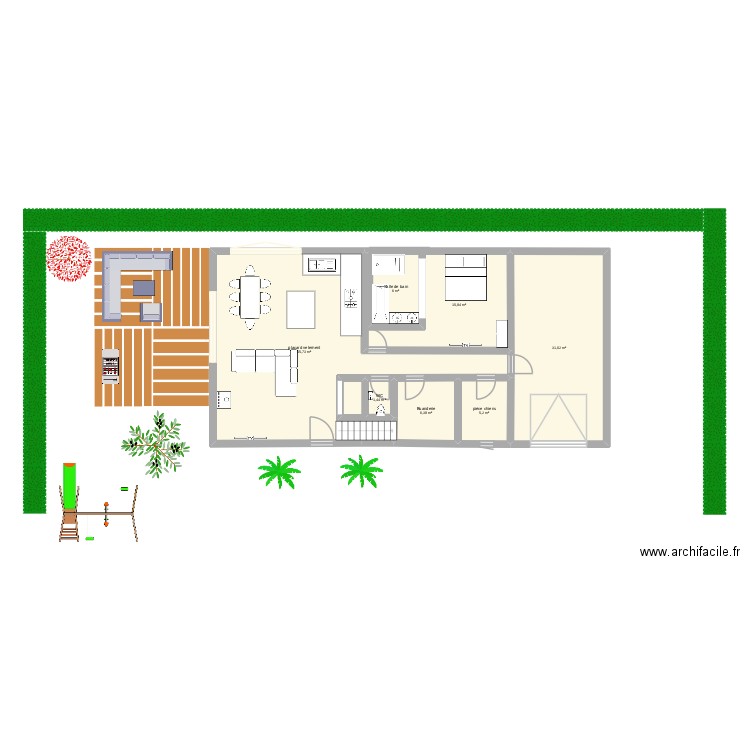 construction maison. Plan de 7 pièces et 122 m2