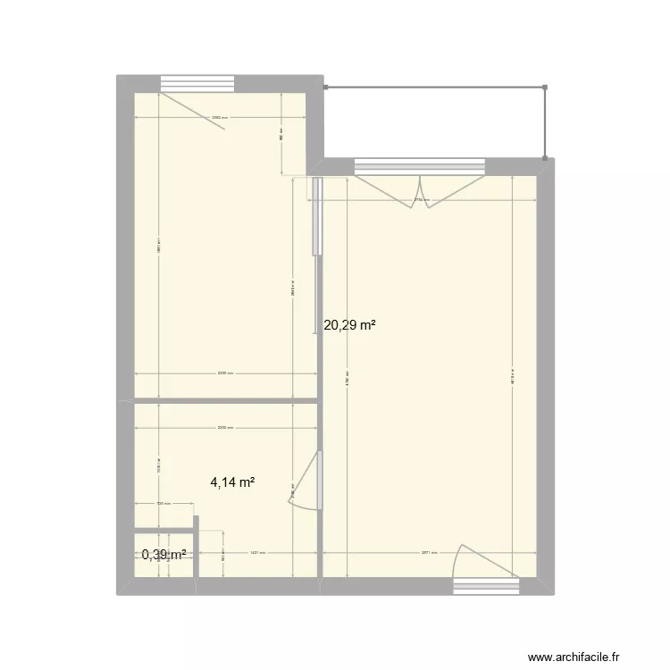 Appartement modif avec wc. Plan de 3  et 25 m²