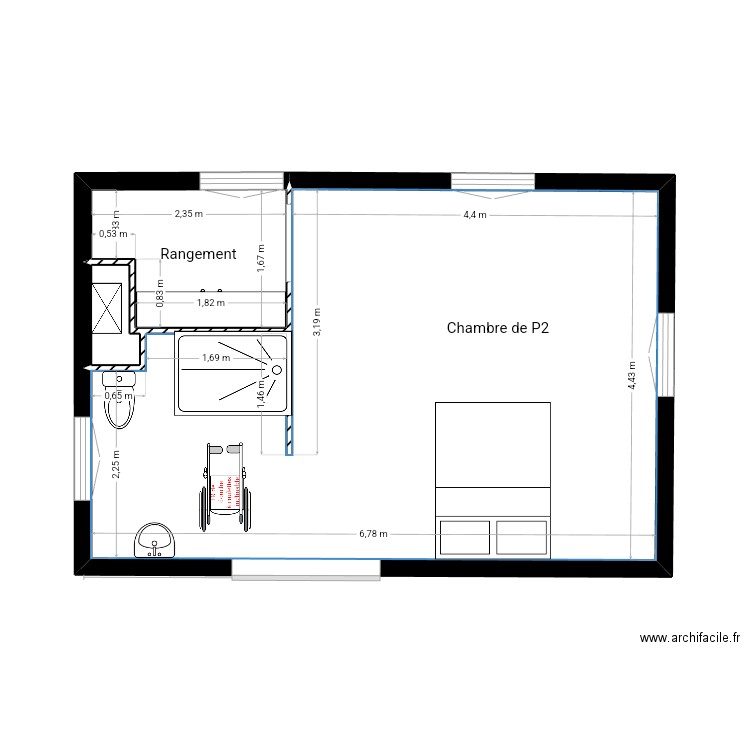 Plan 2. Plan de 3 pièces et 30 m2