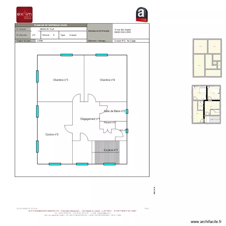 Maison Annemasse r+2. Plan de 13  et 133 m²