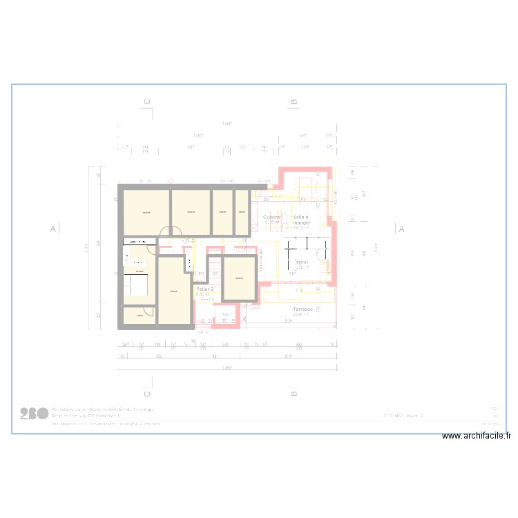 combles 28.03.2025 - Variante 02. Plan de 8 pièces et 86 m2