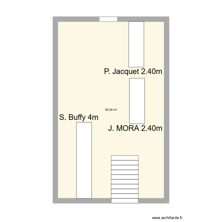 Caveau. Plan de 1 Pièce et 52 m²