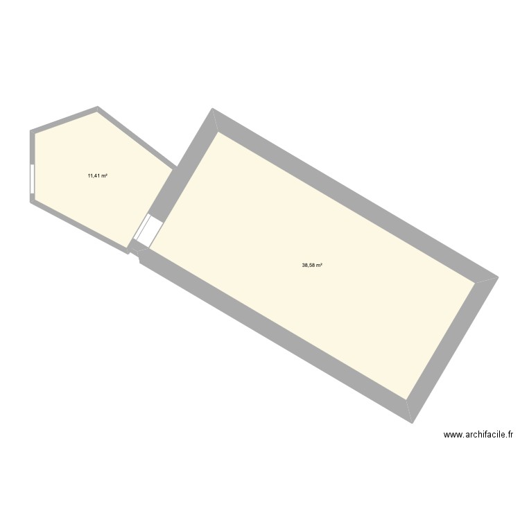 chez wam. Plan de 2 pièces et 50 m2