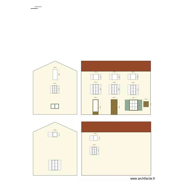 fa&ccedil;ade ARIGNAC avant travaux. Plan de 