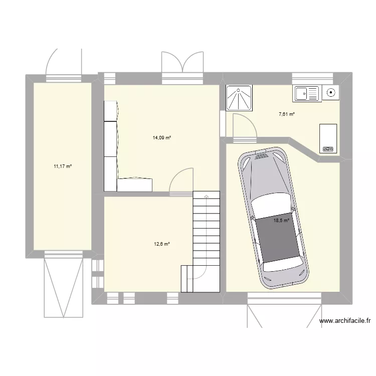 Cachan RDJ. Plan de 5  et 64 m²