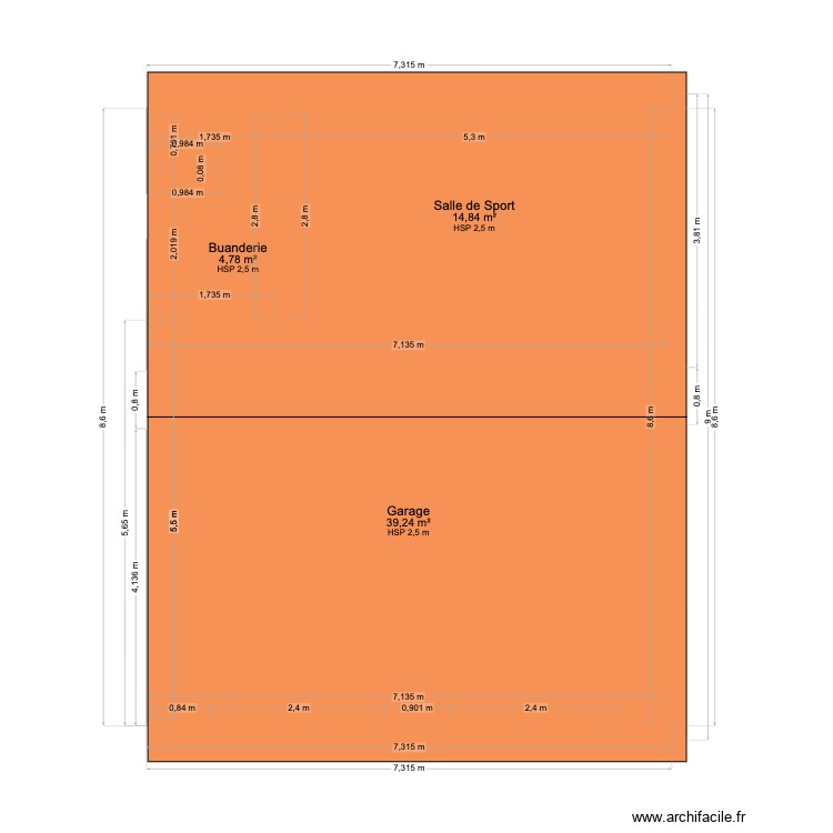 Extension garage 2026. Plan de 0 pièce et 0 m2
