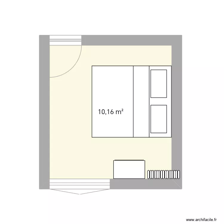 Chambre. Plan de 1 et 10 m² Chambre. Plan de 1 et 10 m²
