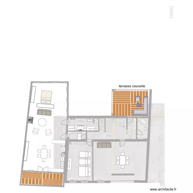 Loft sur garage mesures  meubles  SDB. Plan de 