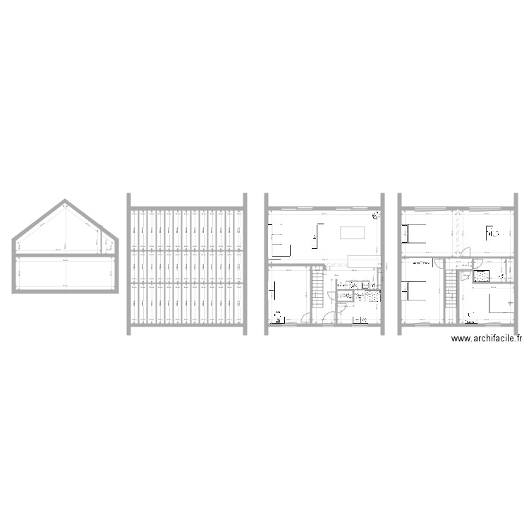 New house. Plan de 52 pièces et 241 m2