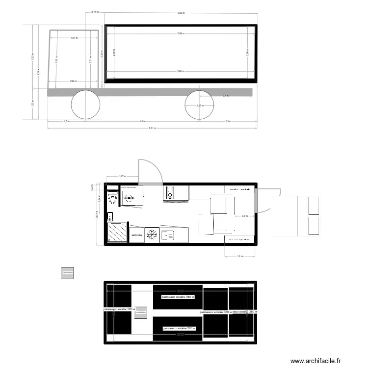 cotes shelter sdb avant. Plan de 4 et 44 m² cotes shelter sdb avant. Plan de 4 et 44 m²