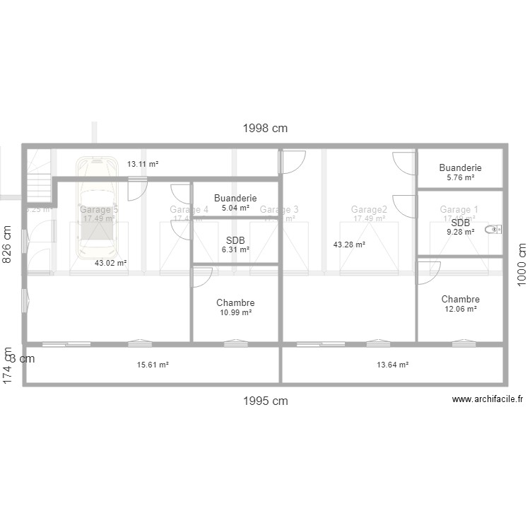 Virginal 2app. Plan de 18 pièces et 338 m2