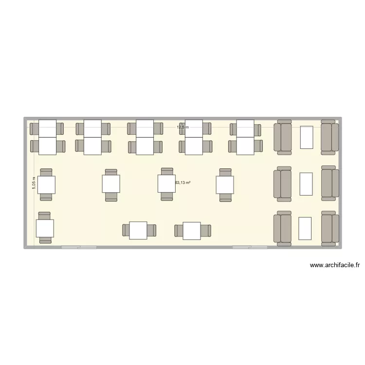 Belfort complexe loisir. Plan de 1  et 63 m²
