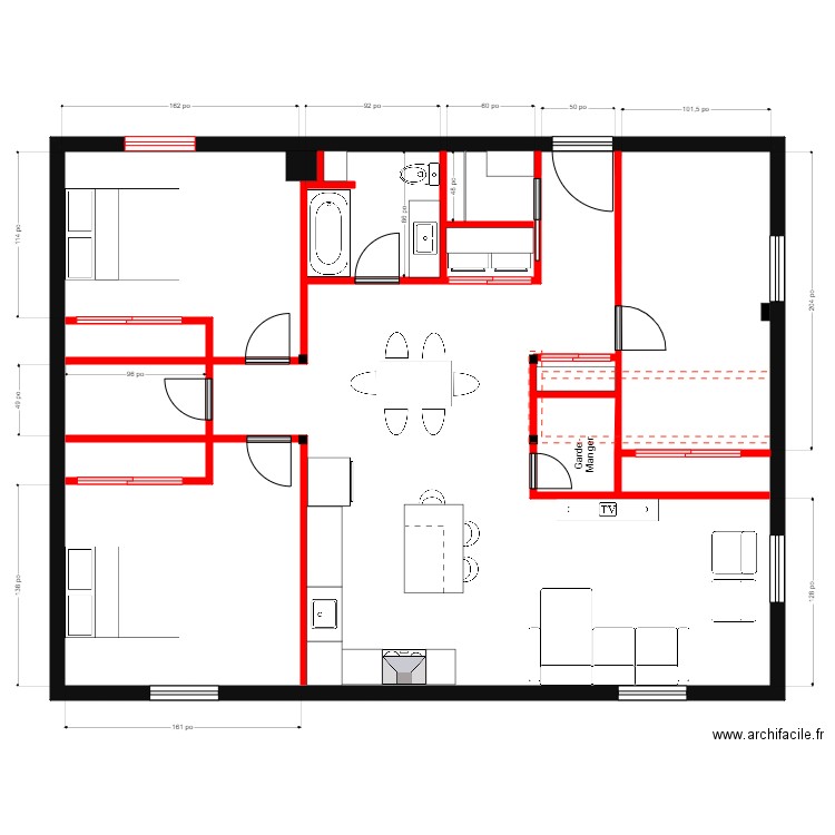 maxime G4. Plan de 2 pièces et 116 m2