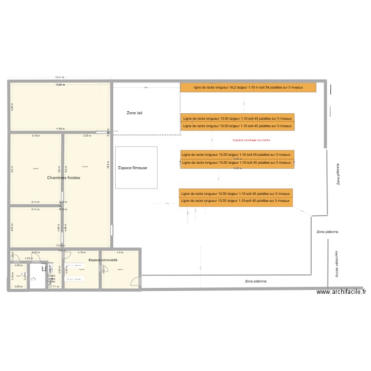 Plan des racks 2. Plan de 6 pièces et 290 m2