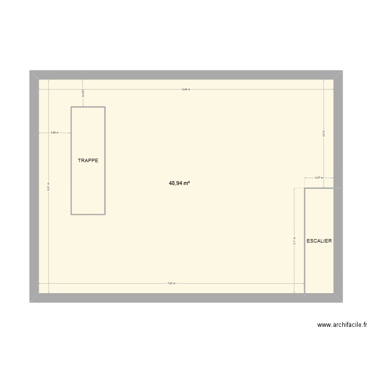 Garage. Plan de 3 pièces et 58 m2