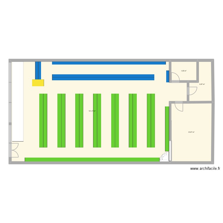 commerce vertical. Plan de 4 pièces et 197 m2
