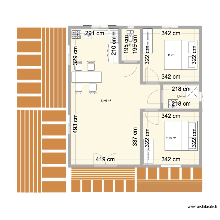 T2 Cocoteraie. Plan de 0 pièce et 0 m2