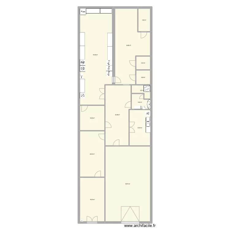 test vestiaire. Plan de 