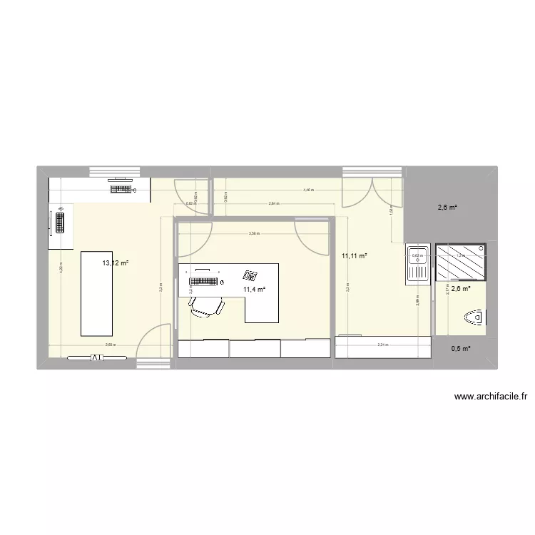 SPC. Plan de 6  et 41 m²