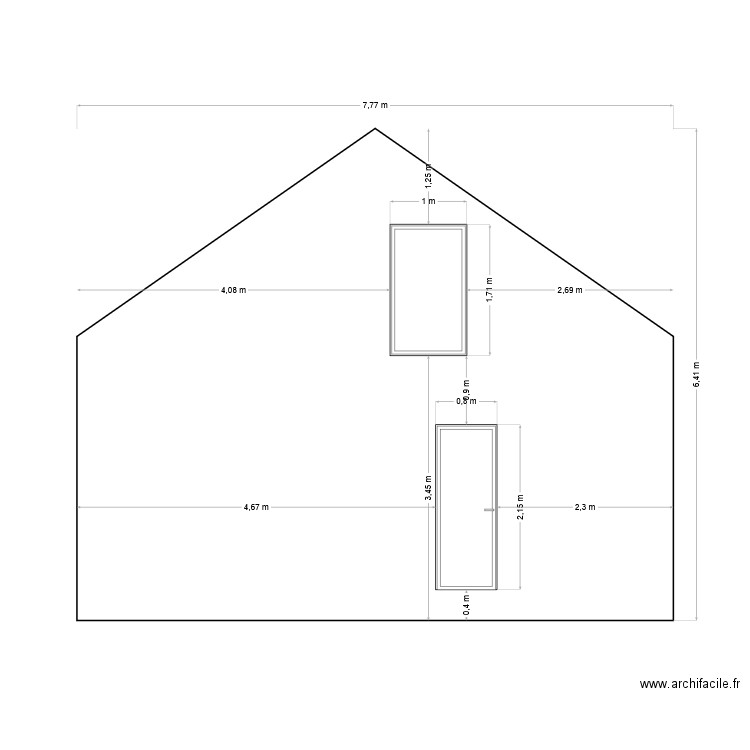 Pignon Aprés traveaux. Plan de 0 pièce et 0 m2