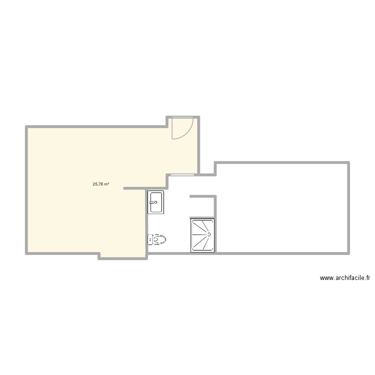 joffre base. Plan de 1 pièce et 26 m2