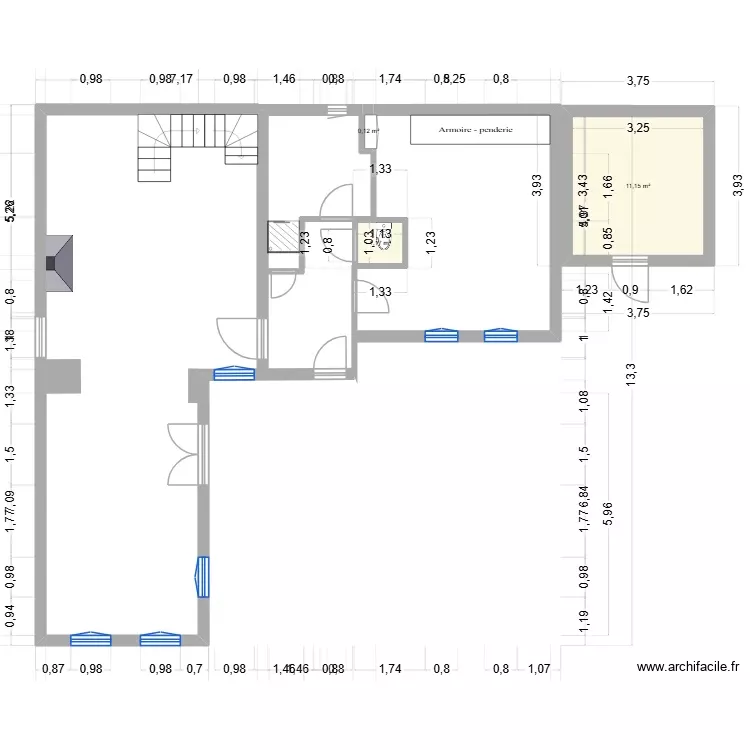 Pleubian RDC. Plan de 3 Pièces et 12 m² Pleubian RDC. Plan de 3 Pièces et 12 m²
