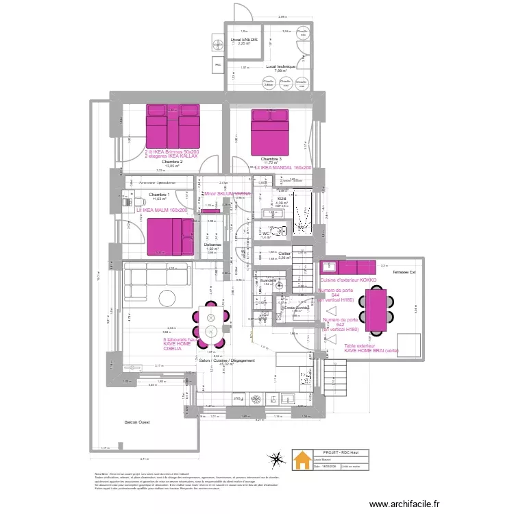 Viuz - RDC Haut - Mobilier à monter. Plan de 15 Pièces et 151 m² Viuz - RDC Haut - Mobilier à monter. Plan de 15 Pièces et 151 m²