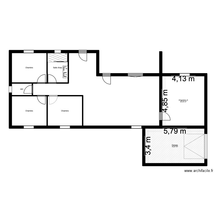 SAEZE. Plan de 8 pièces et 126 m2