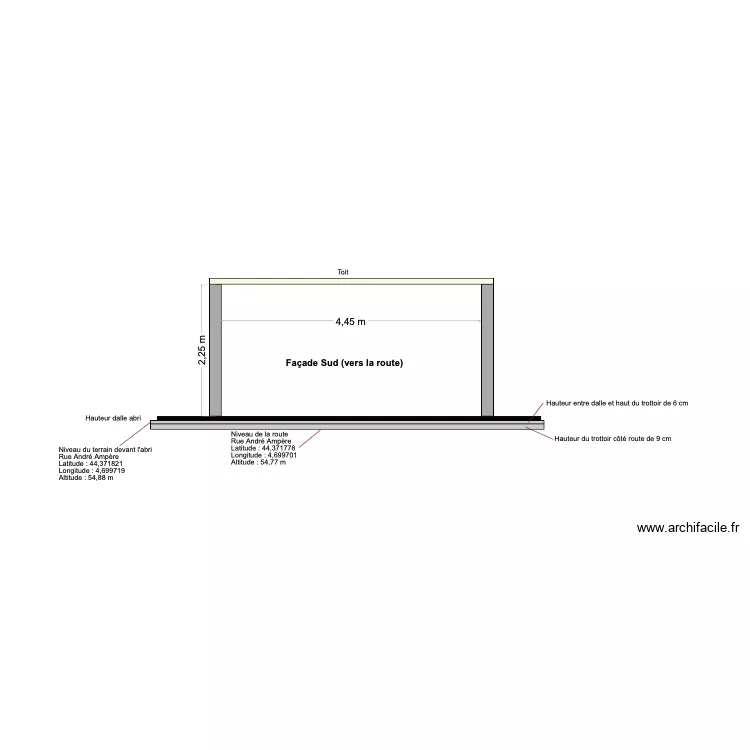 Coupe abri jardin. Plan de Coupe abri jardin. Plan de